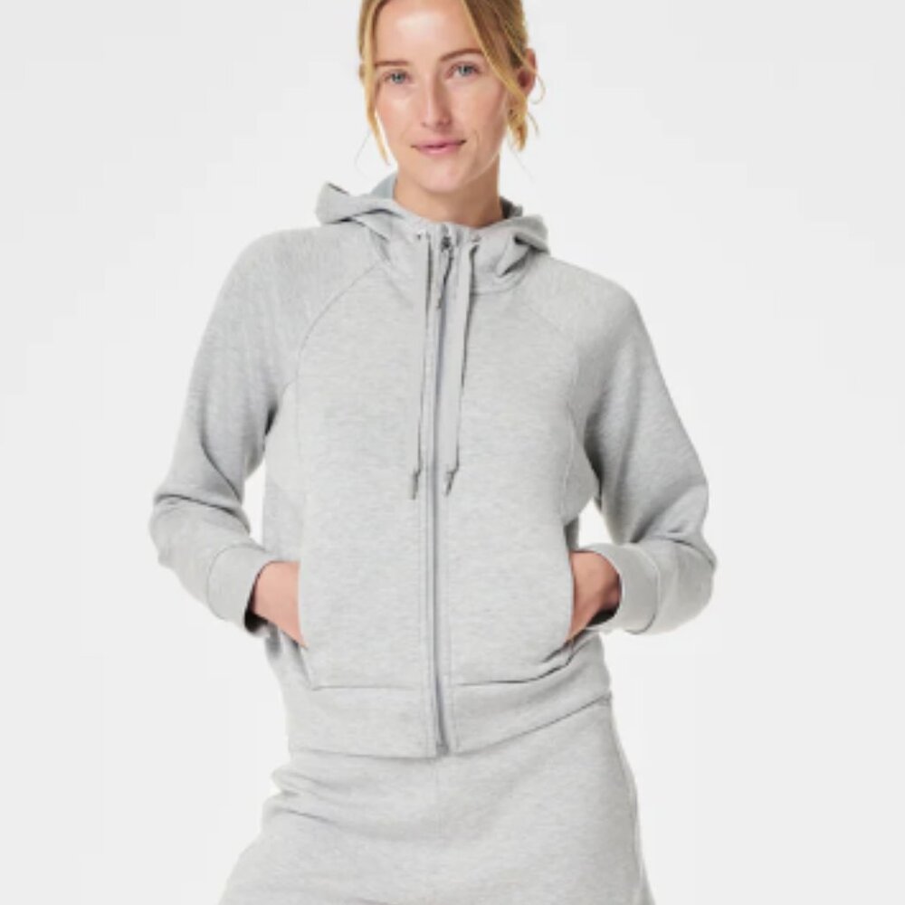 Spanx air essentials full zip hoodie xs petite